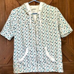 Short sleeve Floral Hoodie